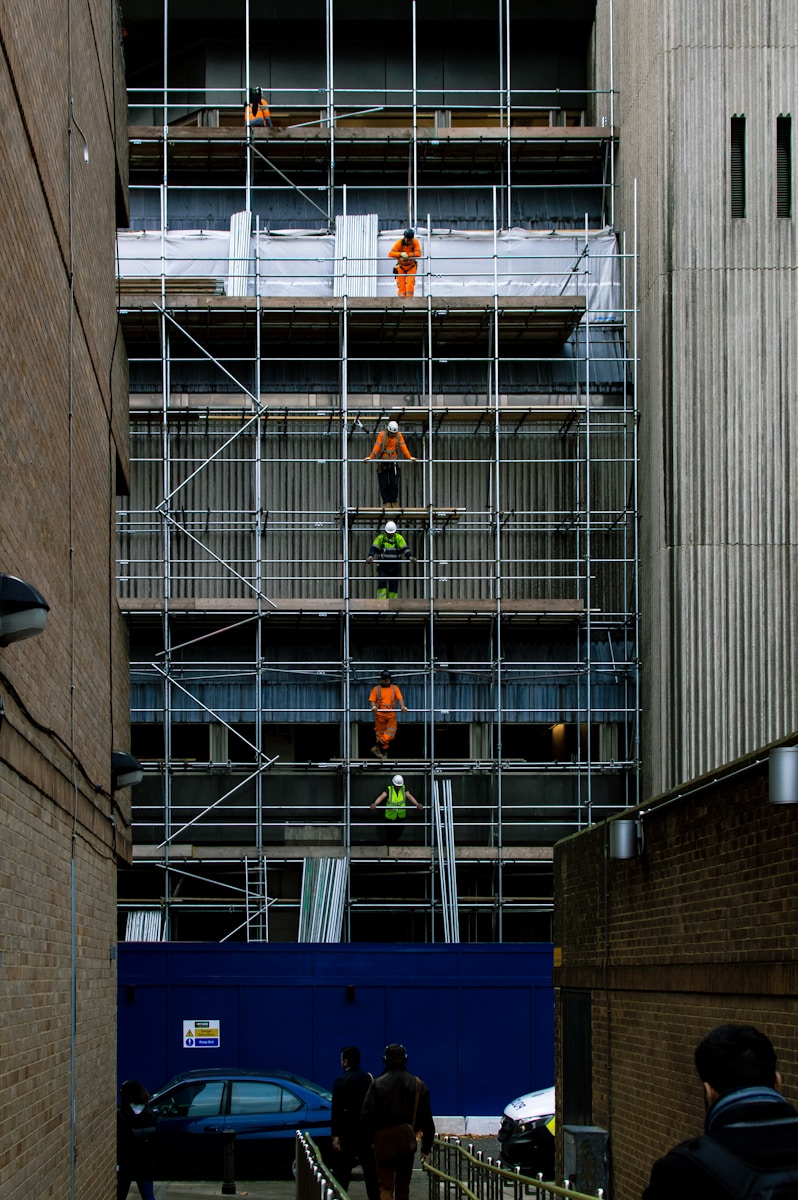 men on scaffoldings